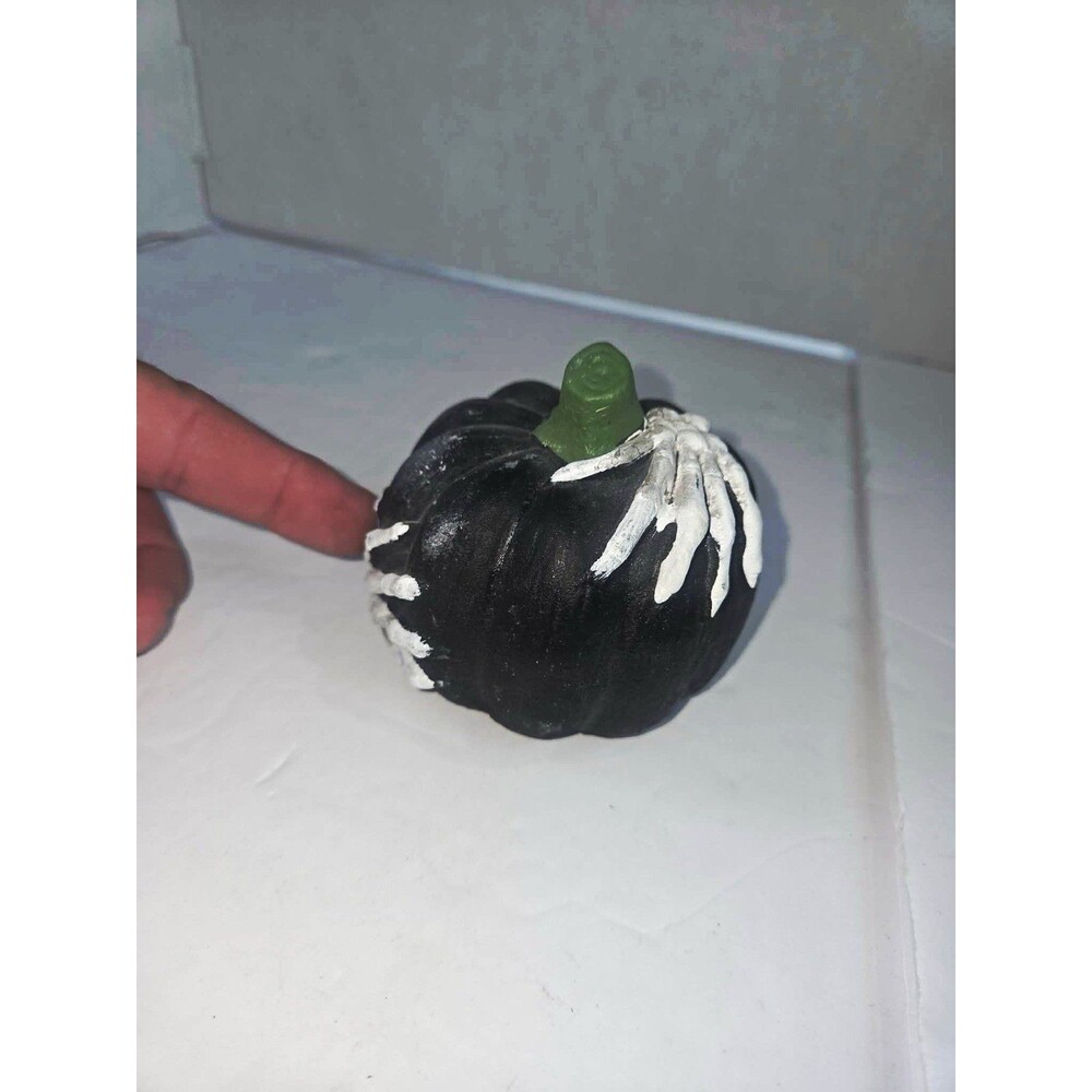 Greenbrier International Halloween Black Pumpkin Figurine Ceramic Freestanding